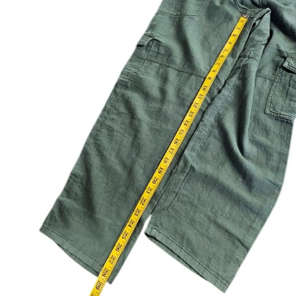 Anthropologie Pilcro Slim Linen Blend Beach Cargo Pants, Green, Size XS, NWT - Picture 5 of 10